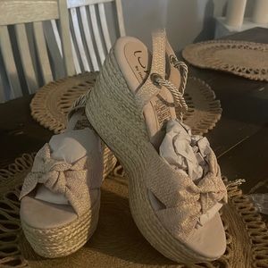 Boho style platform sandals